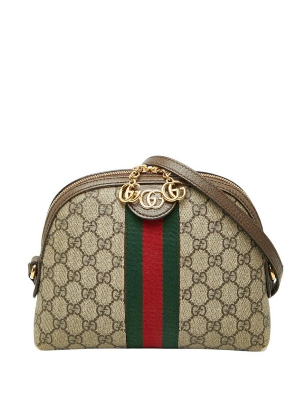 Gucci Ophidia GG Supreme Sherry Line Crossbody Shoulder Bag Beige Brown Leather
